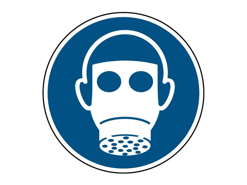 Sticker ademhalingsbescherming verplicht M017 rond