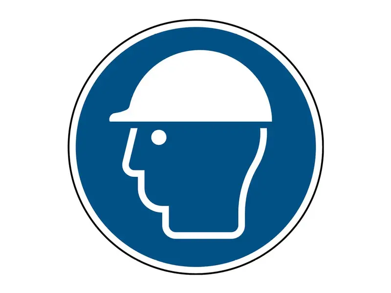 Sticker veiligheidshelm verplicht M014 rond