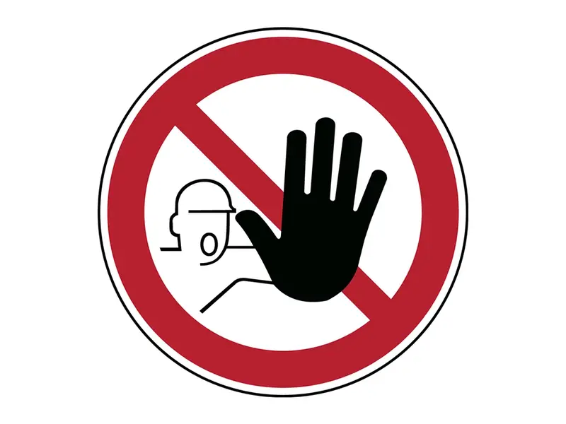 Vloersticker no entry D350 rond