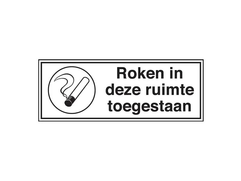 Sticker roken in deze ruimte toegestaan STN 744 297x105 mm