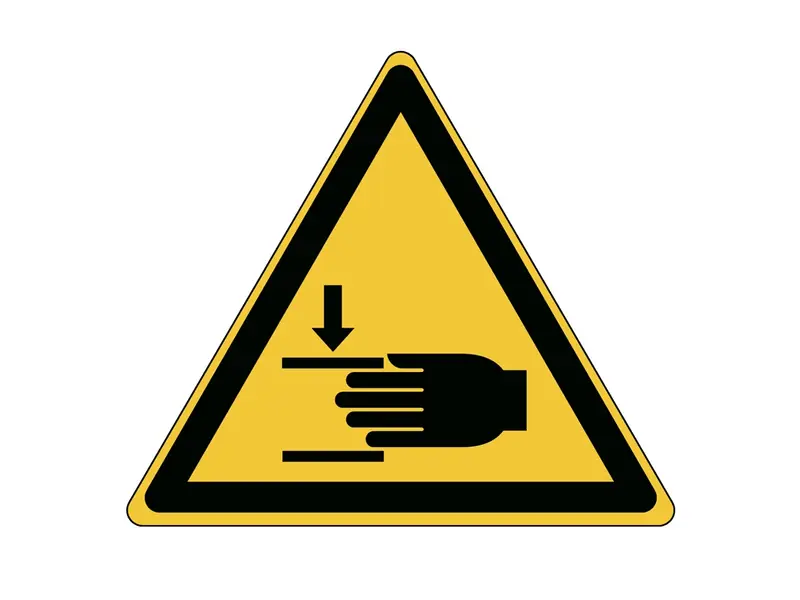 Sticker waarschuwing verwondingen hand W024 B-863