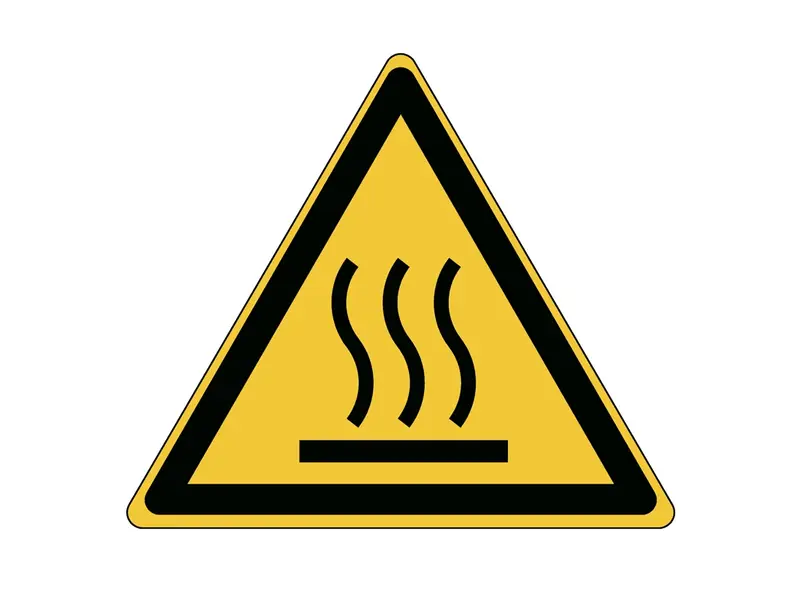 Sticker waarschuwing warm oppervlak W017 B-863