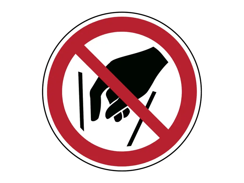 Sticker verboden grijpen in vergaarbak P015 B-862
