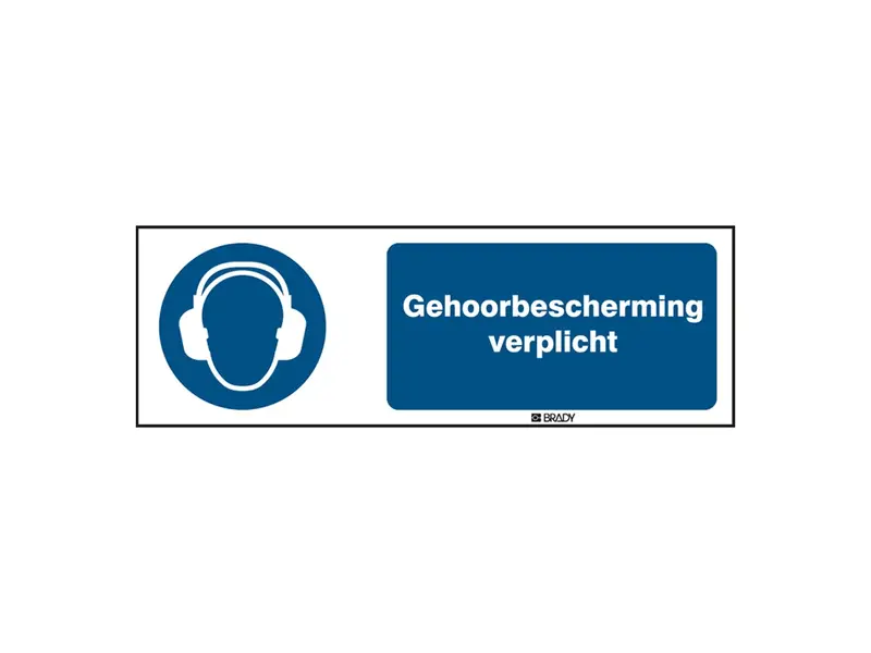 Sticker gehoorbescherming verplicht M003 B-862 horizontaal