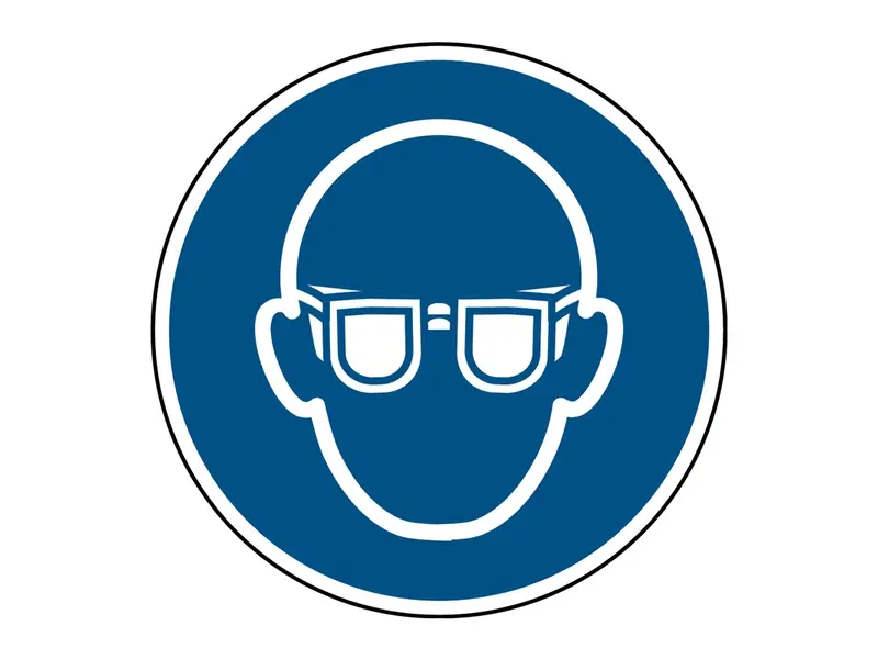 Sticker oogbescherming verplicht M004 B-862