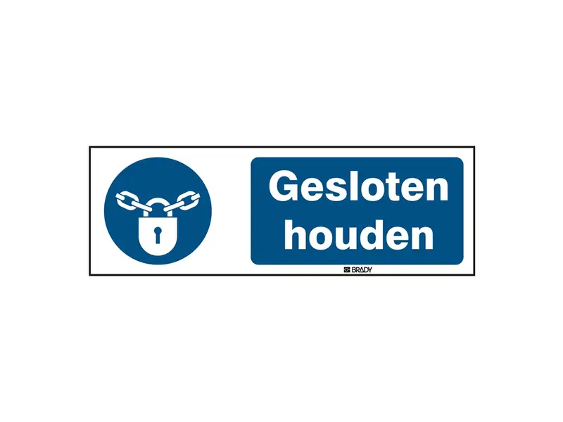 Sticker gesloten houden M028 B-862 horizontaal