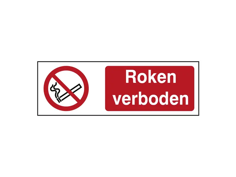 Sticker roken verboden P002 B-862 horizontaal