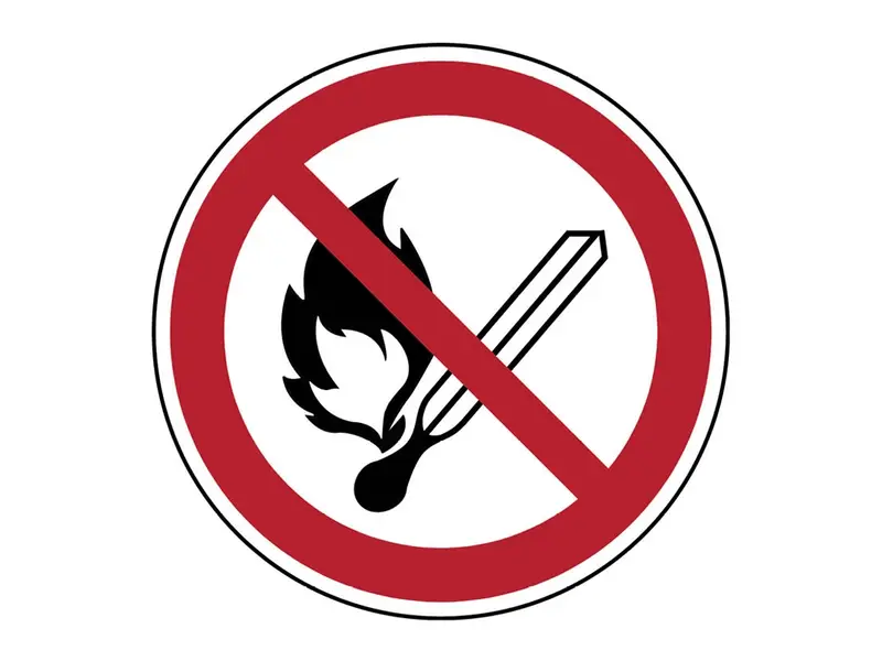 Sticker vuur, open vlam en roken verboden P003 B-862
