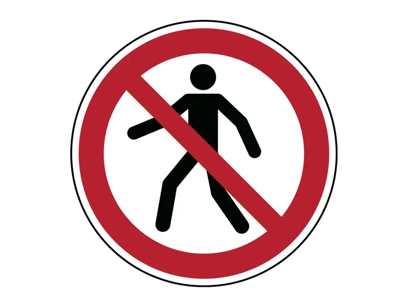 Sticker verboden voor voetgangers P004 B-862