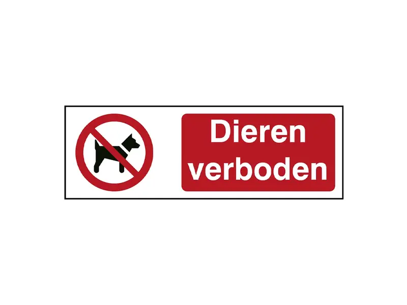 Sticker dieren verboden P021 B-862 horizontaal