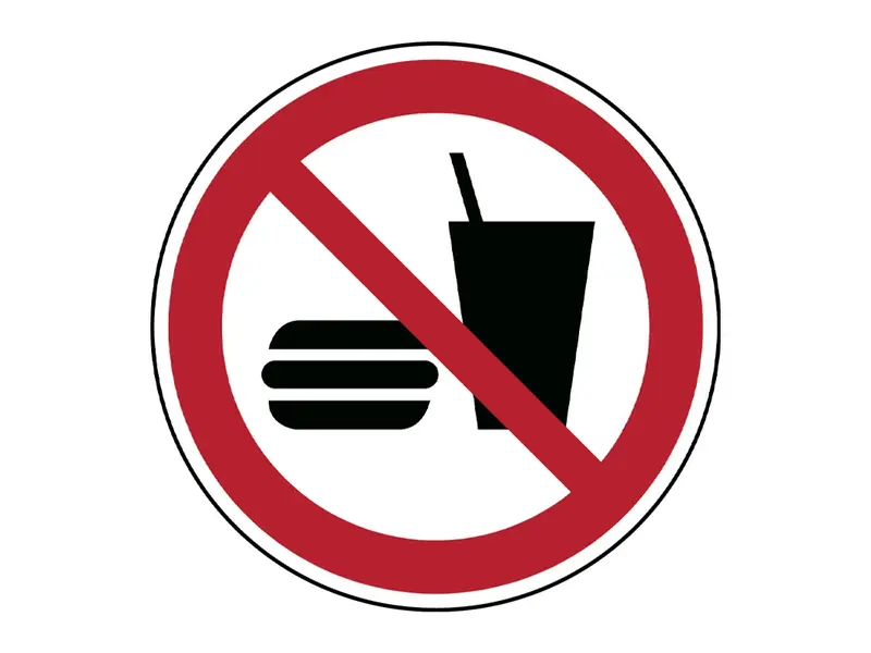 Sticker eten en drinken verboden P022 B-862