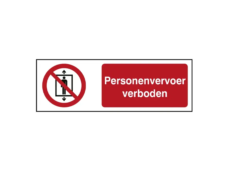 Sticker personenvervoer verboden P027 B-862 horizontaal