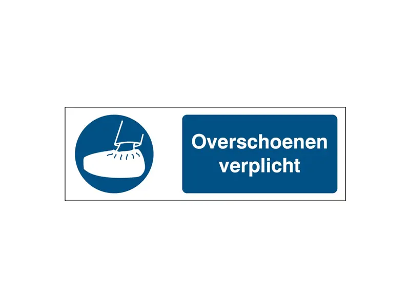 Sticker overschoenen verplicht PIC280 B-862 horizontaal