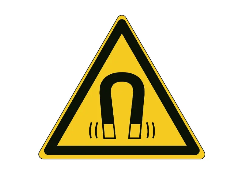 Sticker waarschuwing sterk magnetisch veld W006 B-863