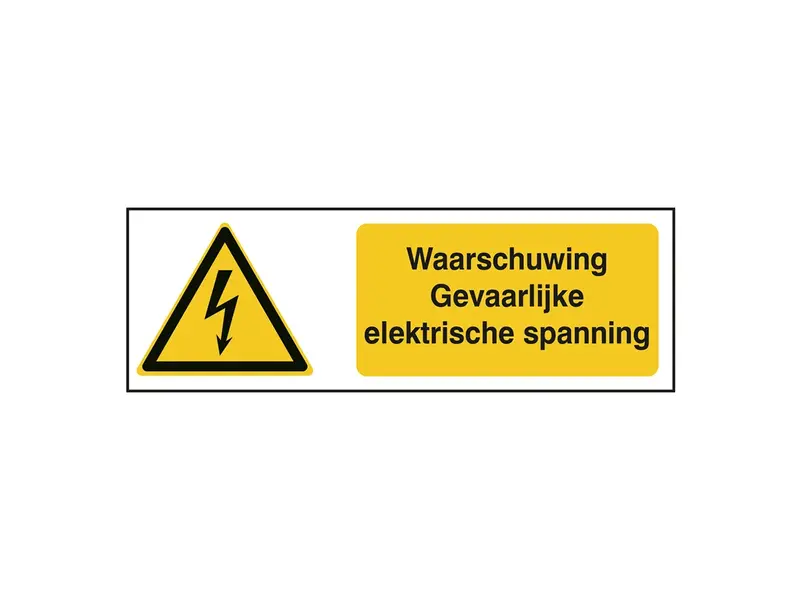 Sticker gevaarlijke elektrische spanning W012 B-862 horizontaal