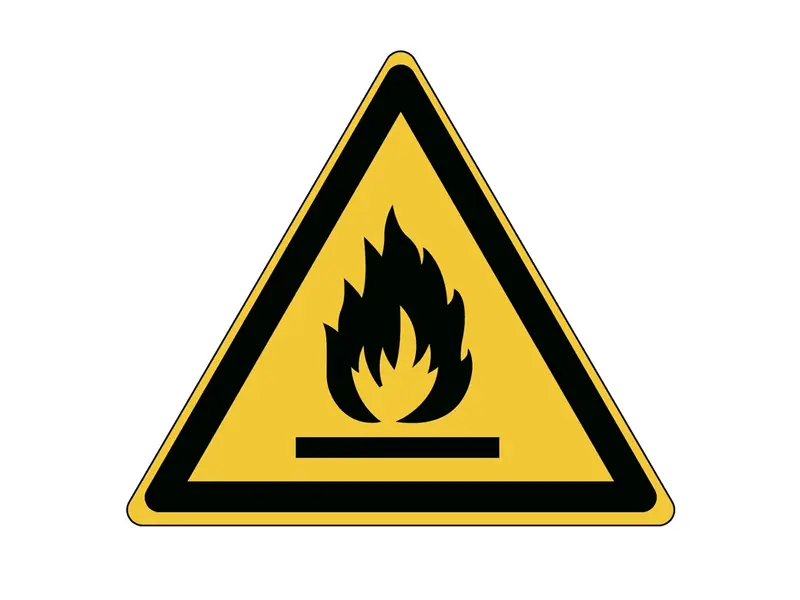 Sticker waarschuwing ontvlambare stoffen W021 B-863