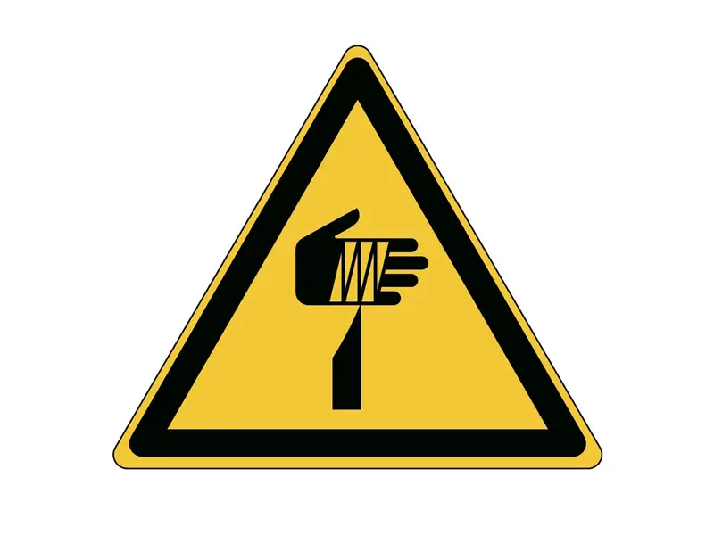 Sticker waarschuwing gevaar scherpe elementen W022 B-862
