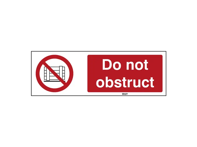 Sticker do not obstruct P023 B-863 horizontaal