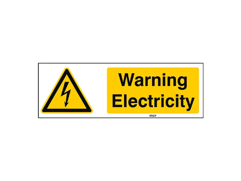 Sticker warning: electricity W012 B-863 horizontaal