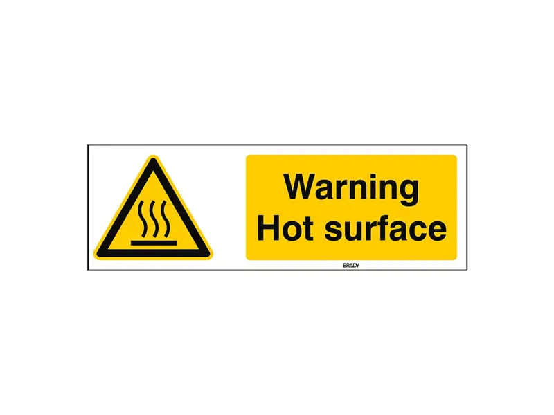 Sticker warning: hot surface W017 B-863 horizontaal