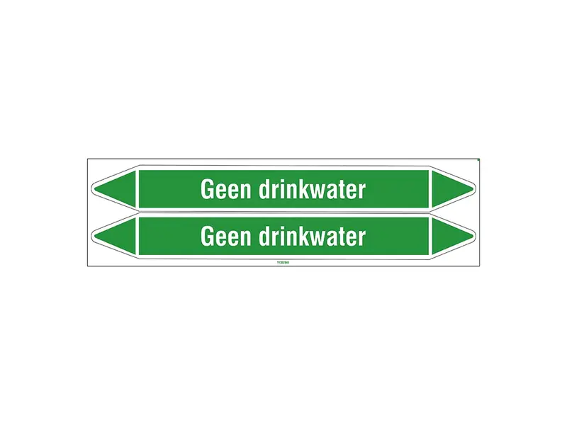 Leidingmerker geen drinkwater 450x52 mm B-7541 wit op groen
