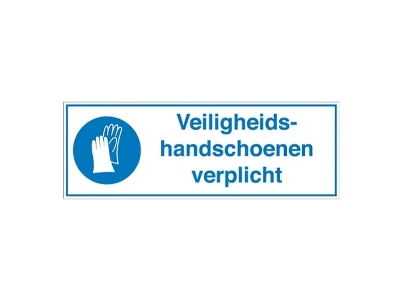 Bord veiligheidshandschoenen verplicht STN 662 PP 450x150 mm