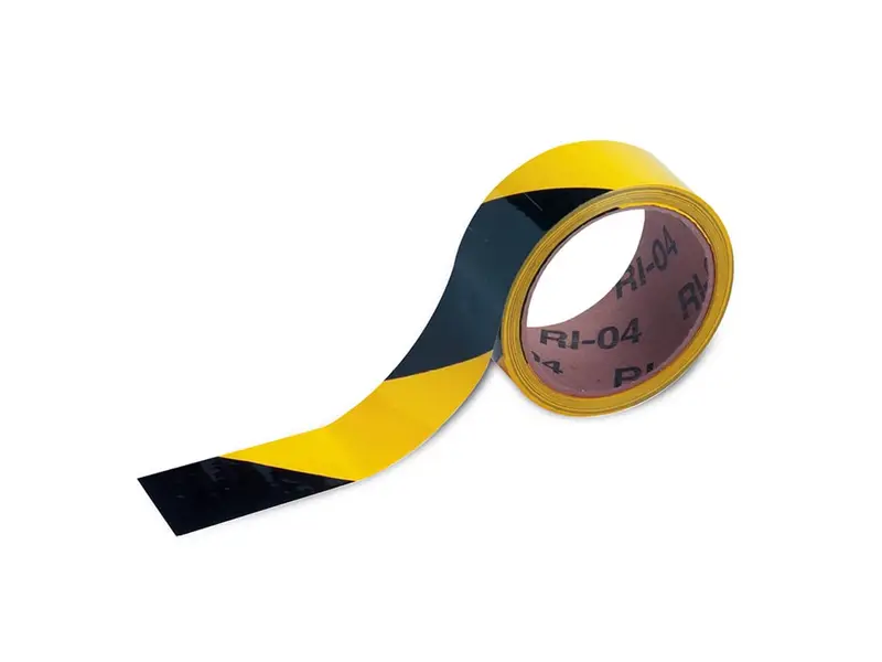 Waarschuwingstape zelfklevend PVC zwart/geel