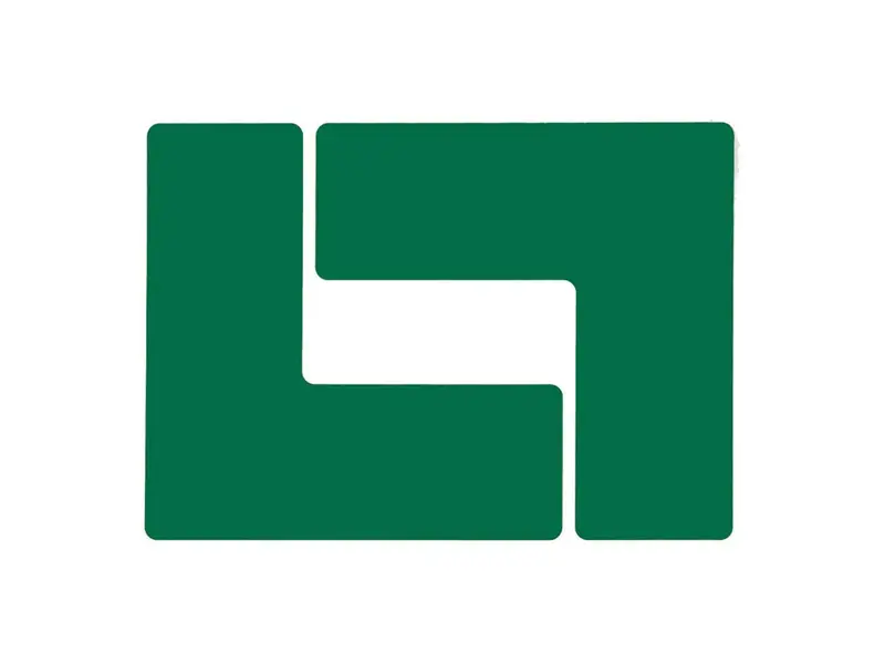 Vloermarkering hoekmarketing L Brady ToughStripe groen