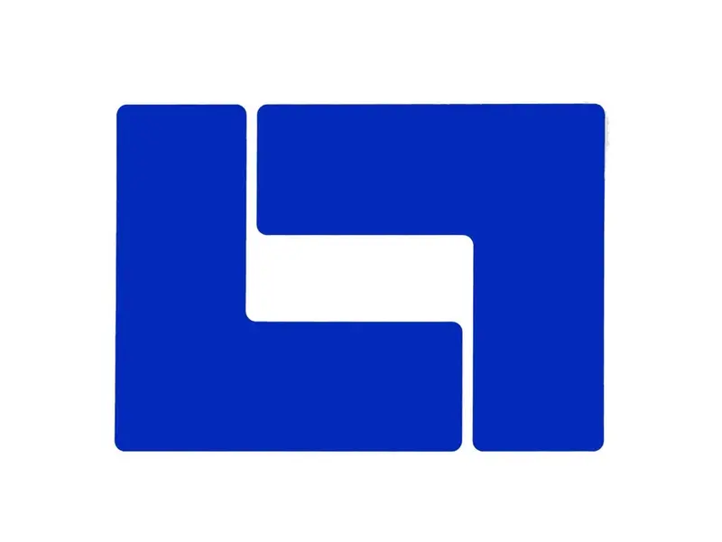 Vloermarkering hoekmarketing L Brady ToughStripe blauw