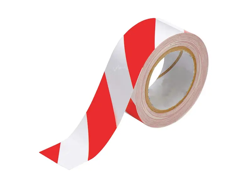 Waarschuwingstape zelfklevend PVC 50 mm x 33 m rood/wit