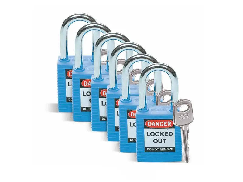 Brady 051344 versterkt Nylon veiligheidssloten Danger Locked Out blauw