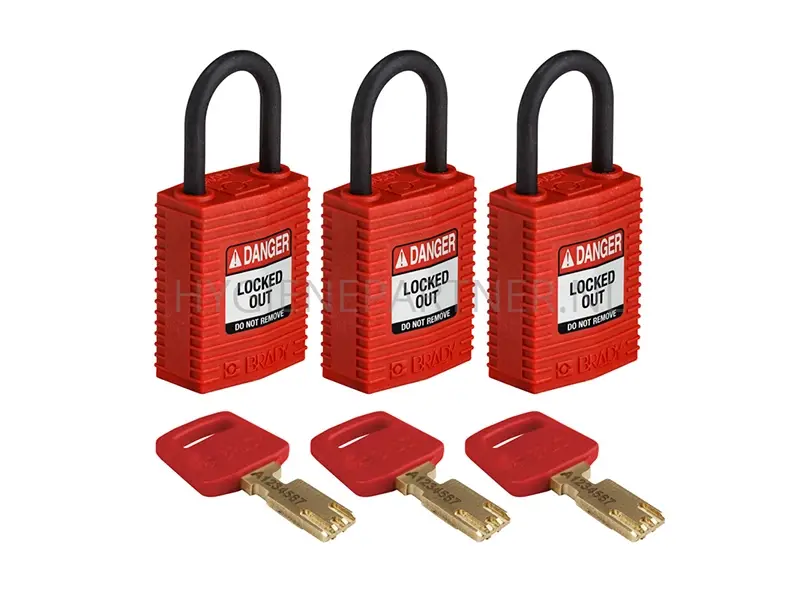 Brady 150189 SafeKey Compact Nylon veiligheidssloten Danger Locked Out rood