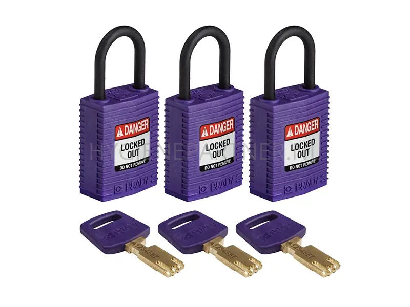 Brady 150195 SafeKey Compact Nylon veiligheidssloten Danger Locked Out paars