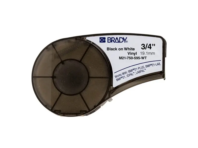Label vinyl M21-750-595-WT 19,05 mm zwart op wit