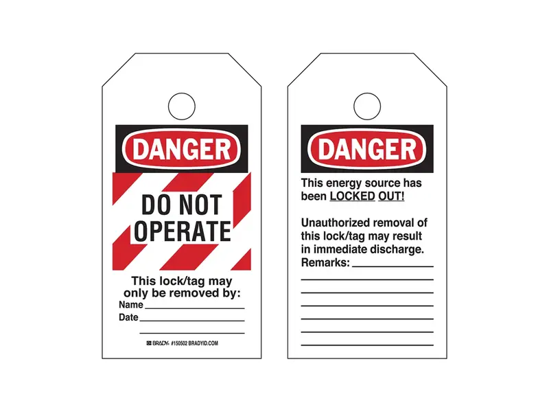 Waarschuwingstag met rode strepen RipTag Danger Do Not Operate 76,20x146,05 mm<linebreak>