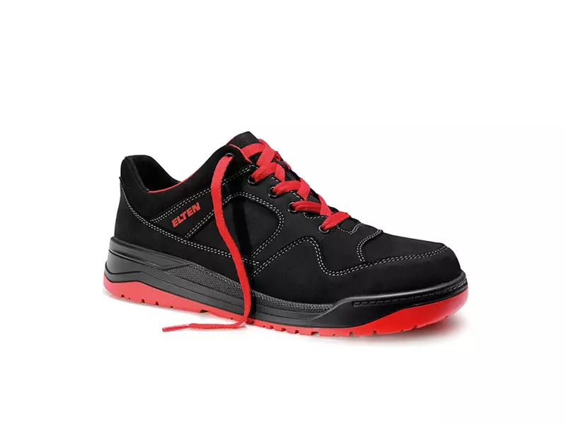 Elten Maverick Black-Red Low veiligheidsschoen S3 SRC ESD