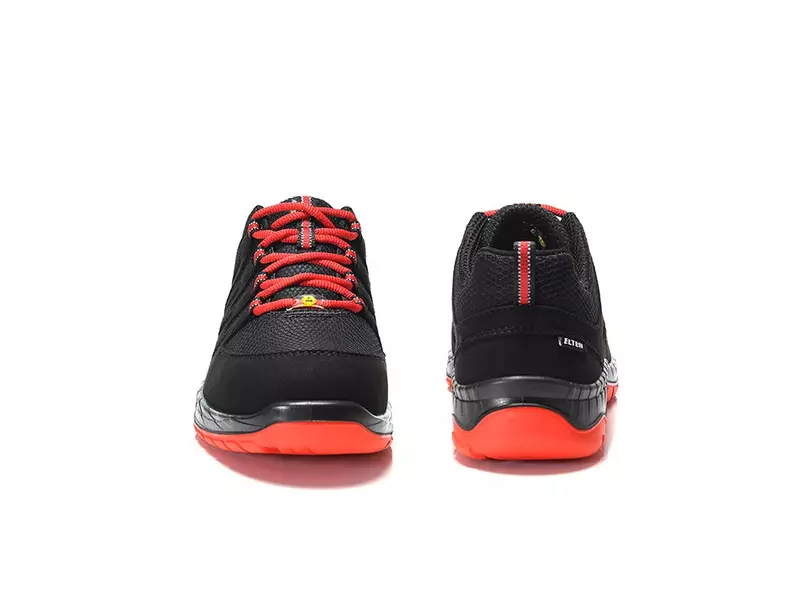 Elten Maddox Black-Red Low veiligheidsschoen S3 SRC ESD