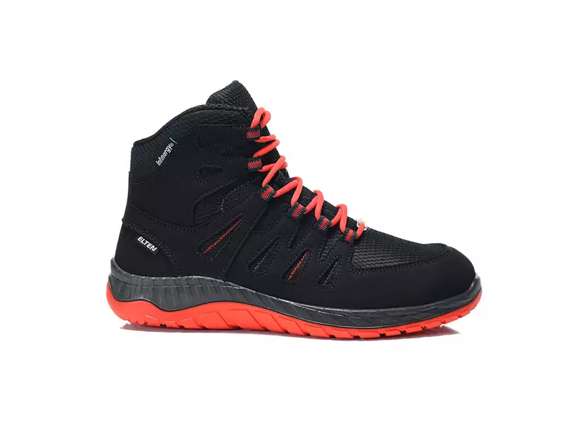 Elten Maddox Black-Red Mid veiligheidsschoen S3 SRC ESD