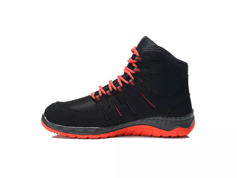 Elten Maddox Black-Red Mid veiligheidsschoen S3 SRC ESD