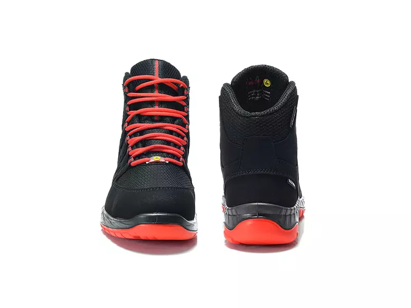 Elten Maddox Black-Red Mid veiligheidsschoen S3 SRC ESD