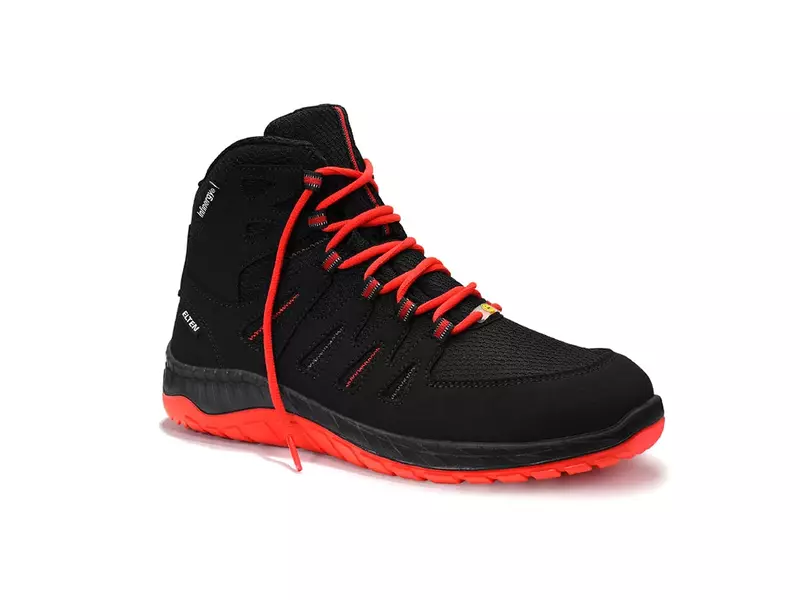 Elten Maddox Black-Red Mid veiligheidsschoen S3 SRC ESD