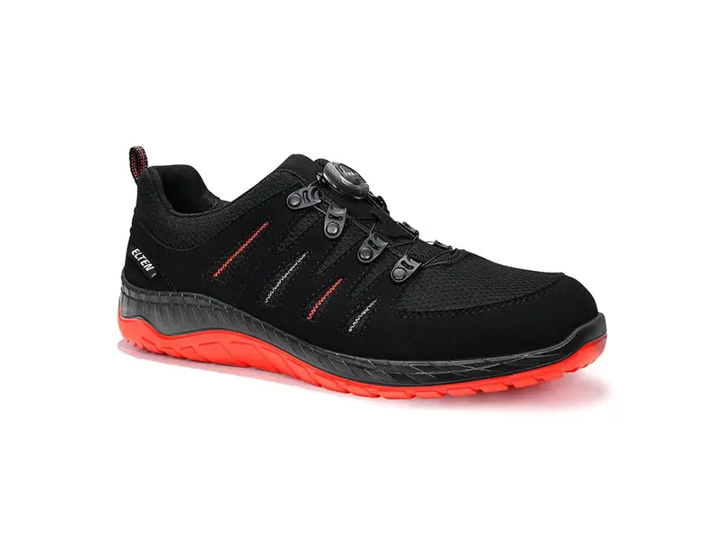 Elten Maddox Black-Red Low veiligheidsschoen BOA-sluiting S3 SRC ESD