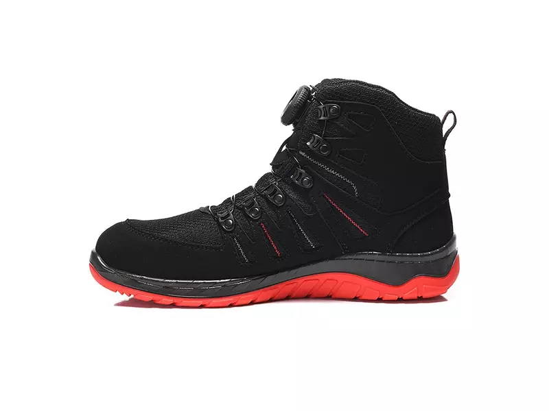 Elten Maddox Black-Red Mid veiligheidsschoen BOA-sluiting S3 SRC ESD