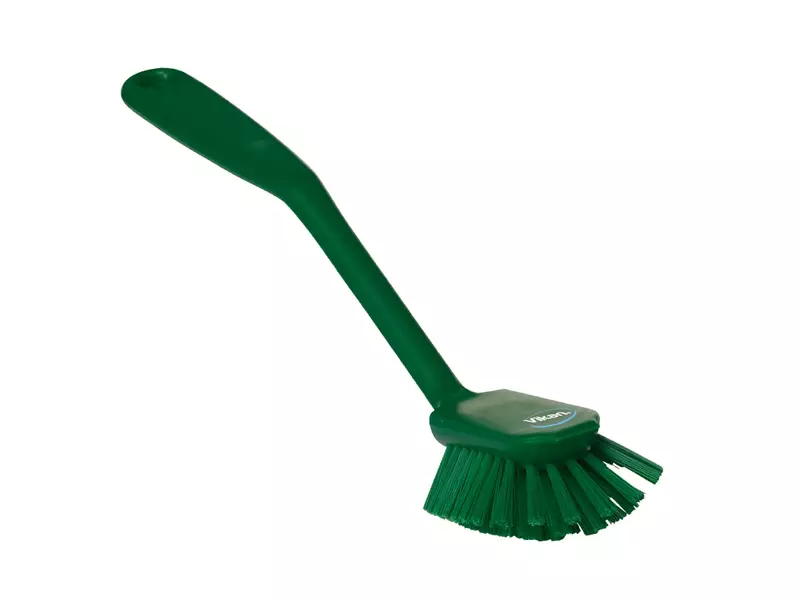 Vikan 42372 afwasborstel medium met schraaprand 280 mm groen