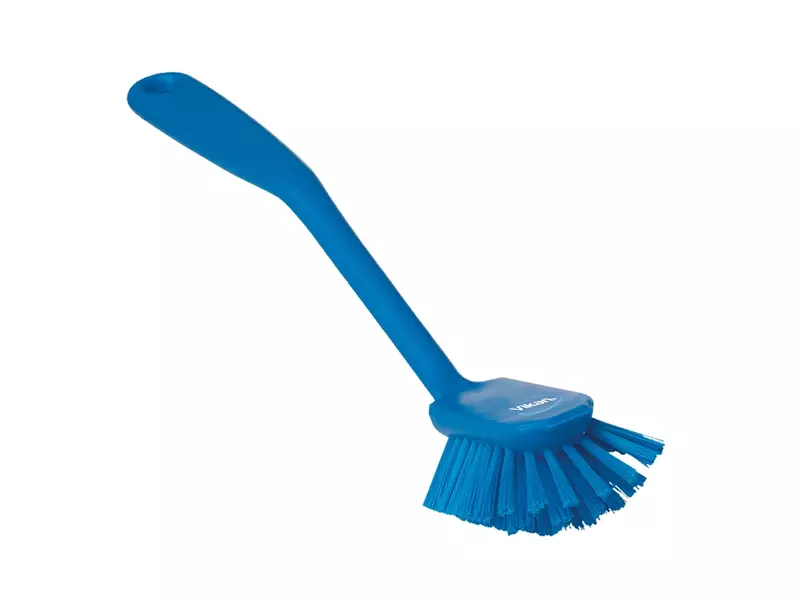 Vikan 42373 afwasborstel medium met schraaprand 280 mm blauw