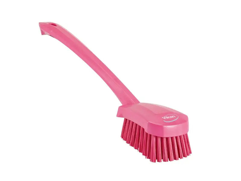 Vikan 41861 afwasborstel hard lange steel 415 mm roze