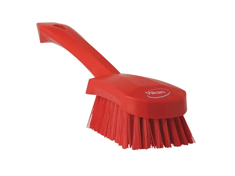 Vikan 41924 afwasborstel hard korte steel 270 mm rood