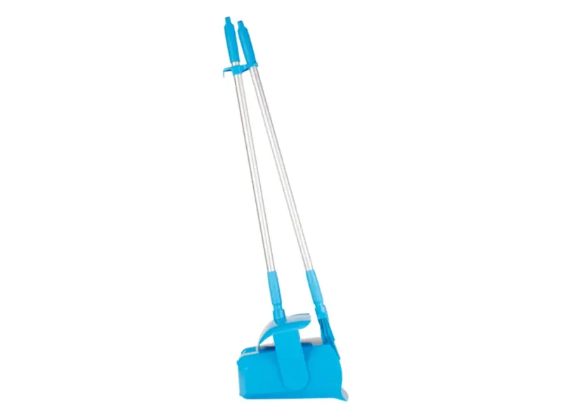 Vikan 56653 hygiënisch hotelstofblik met veger afsluitbaar 350 mm blauw