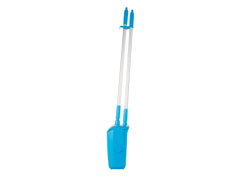 Vikan 56653 hygiënisch hotelstofblik met veger afsluitbaar 350 mm blauw