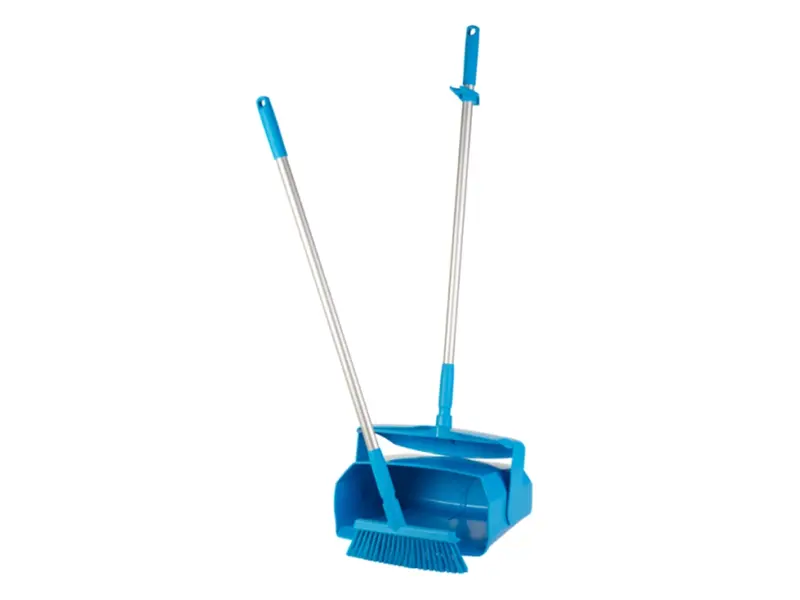 Vikan 56653 hygiënisch hotelstofblik met veger afsluitbaar 350 mm blauw